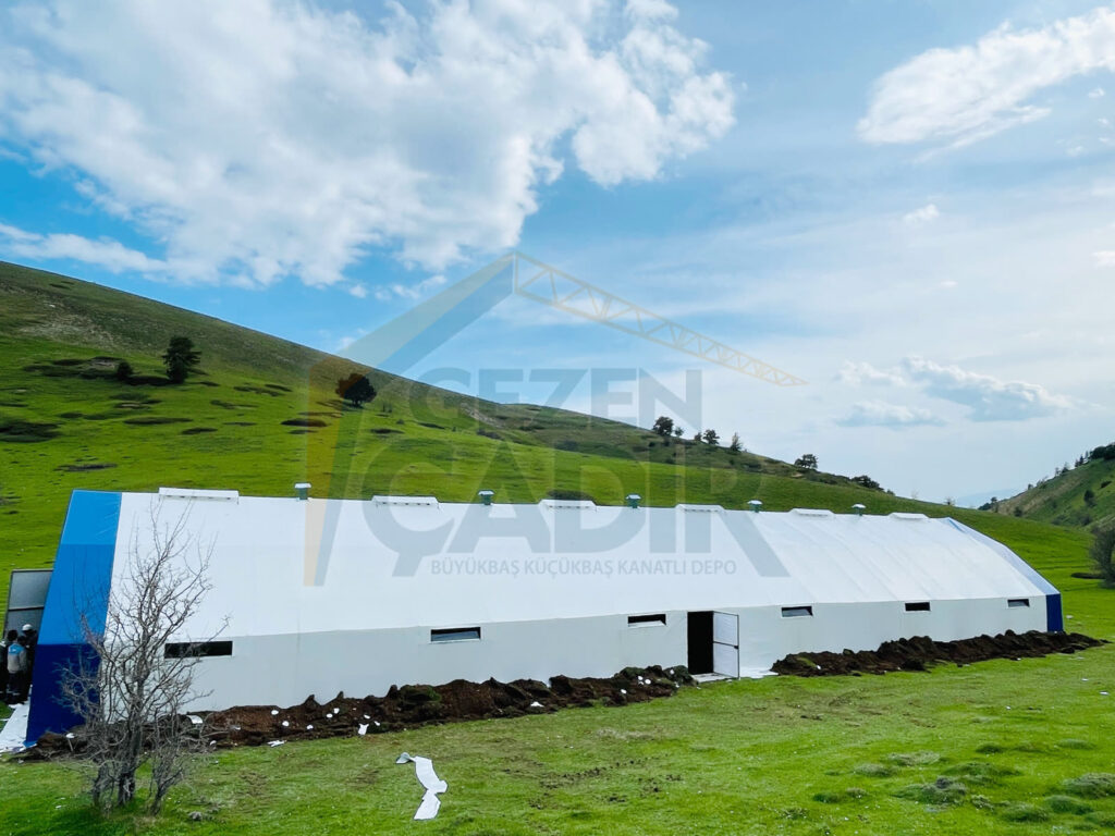 Ankara Kızılcahamam’da 10x60 m hayvan çadırı